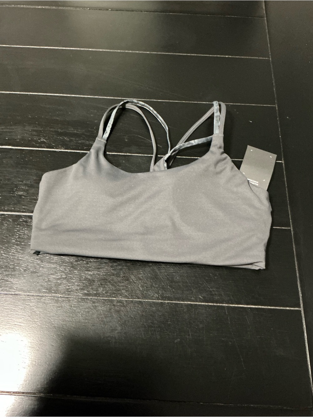 Fabletics Principal Low Impact Bra in Midnight/Black Blurred Animal size Medium